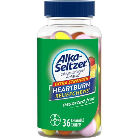 Alka-Seltzer Extra Strength Heartburn Relief Chews Assorted Fruit, 36 Count
