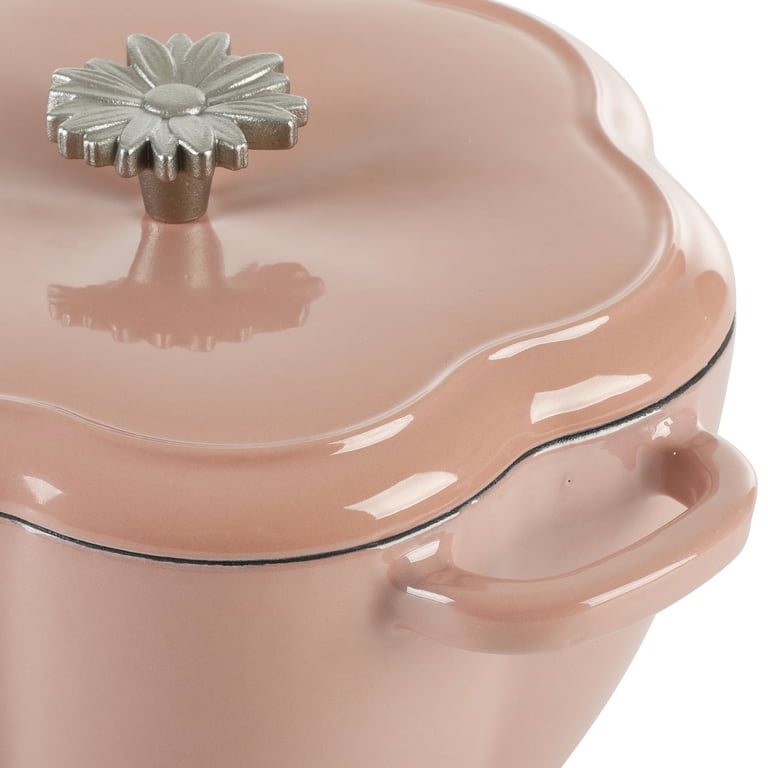 The Pioneer Woman Enameled Cast Iron Dutch Oven Pink Flower Knob