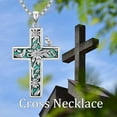 thumbnail image 6 of Genuine Turquoise Cross Necklace S925 Sterling Silver Natural Turquoise Gemstone December Birthstone Jewelry for Women Girlfriend Lover, 6 of 10