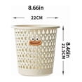 thumbnail image 3 of Thickened Hollow Out Household Waste Basket, Multi-Room Garbage Bin for Living Room Bedroom Kitchen Bathroom Indoor Daily Trash Storage 8 Inch Beige, 3 of 3