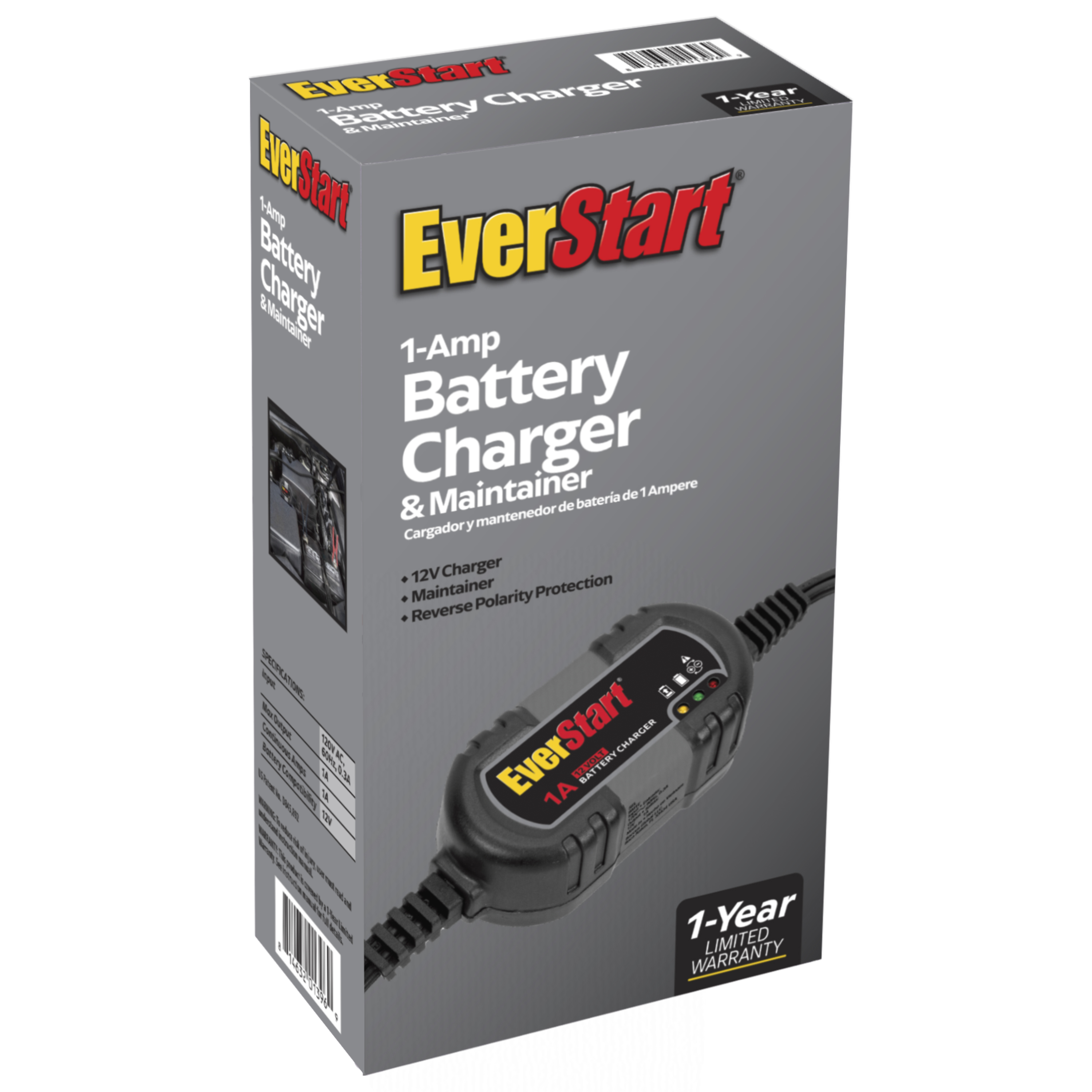 Everstart 12V Automotive/Marine Battery Charger and Maintainer (BM1E) New - image 3 of 7