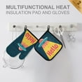 thumbnail image 4 of Yayeee Oven Mitts and Pot Holder Set of 2 Heat Resistant Kitchen Gloves Baking Hot Pad, Blue UFO, 4 of 5