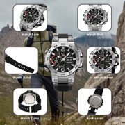Men's Watches Outdoor Sports Waterproof Military Watch Tactical Digital Analog Wrist Watch Date Multi Function Led Large Face Alarm Stopwatch for Man