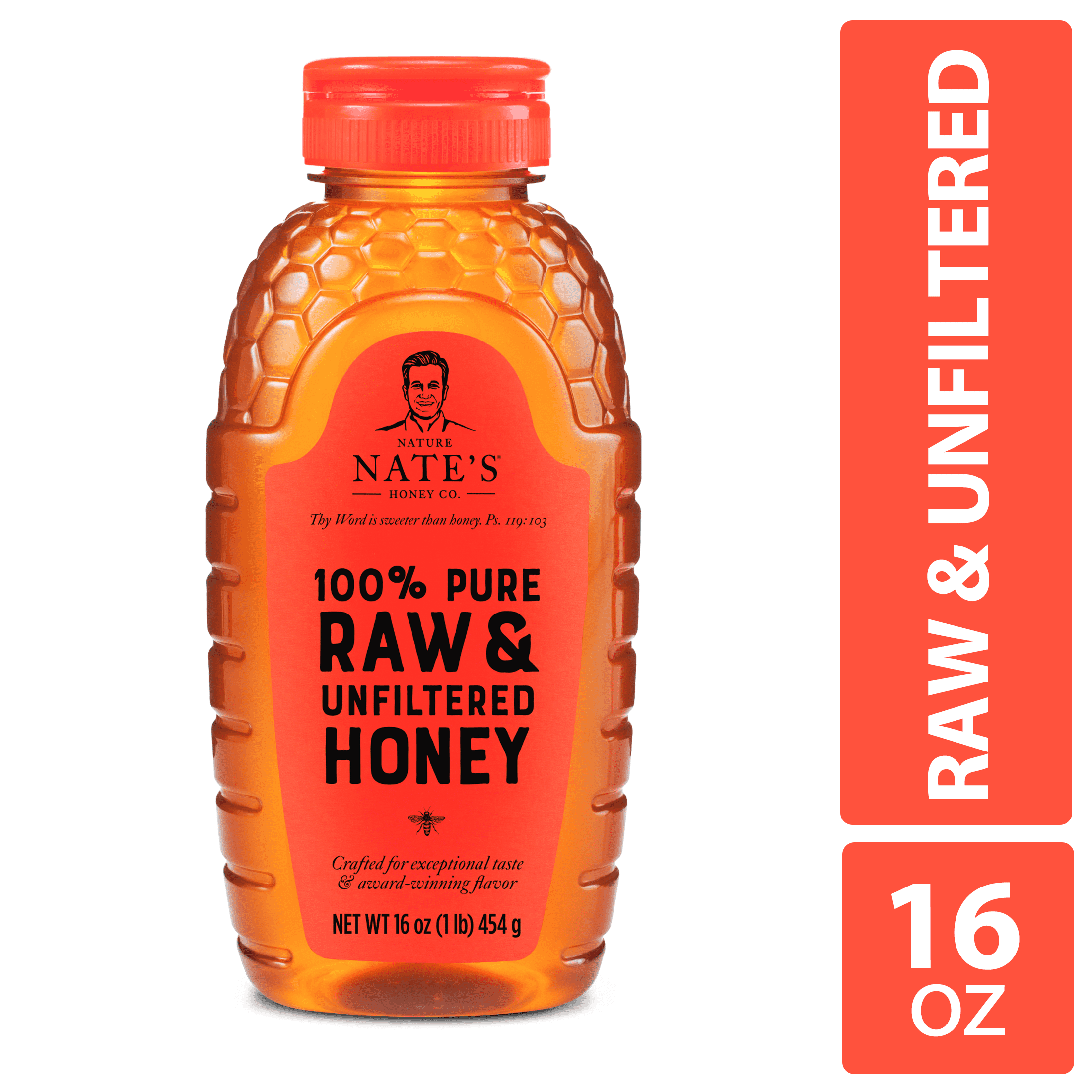 Nature Nate's Honey: 100% Pure, Raw and Unfiltered Honey - 16 fl oz