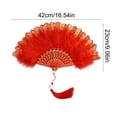 thumbnail image 3 of Éventail Pliant / Éventail Vintage pour Performance de Danse, Accessoires de Mariage, Pique-Niques et Rassemblements / Décoration Intérieure et Extérieure et Refroidissement / Éventail en Plastique de 16,54 Pouces de Longueur, 3 of 6