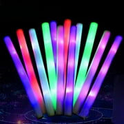 100PCS LED Foam Sticks, 18in Glow Foam Sticks Wands Batons DJ Flashing Glow Sticks 3 Modes Flashing Changing Glow in The Dark Party Supplies
