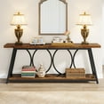 thumbnail image 5 of Tribesigns 70.9" Extra Long Console Table, Wood Sofa Table Behind Couch for Living Room, Brown, 5 of 8