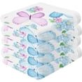 thumbnail image 2 of Dreamtimes 6 PCS Butterflies and Flowers Baby Washcloths Towel Set, Highly Absorbent & Soft Cotton Wash Cloths 12"x 12" Face Hand Towels for Bathroom, Multi-Purpose Fingertip Towels, 2 of 7