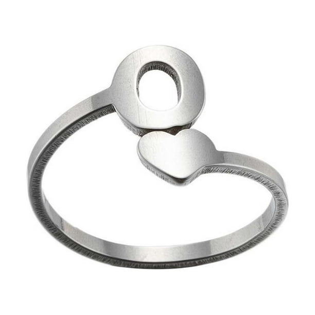 Xihbxyly Anillos de Moda, Anillos Abiertos Ajustables de Acero Inoxidable, Elegante Diseño de 26 Letras Inglesas, Accesorio de Joyería Llamativo, Ideal para Bodas, Fiestas, Compromisos y Banquetes, R