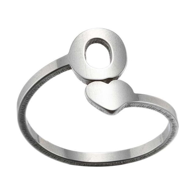 Weiqiqre Vente Mode 26 Bagues Ouvertes Lettres Anglaises en Acier Inoxydable Bijoux Rétro