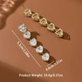 thumbnail image 2 of Sunyuer 14K Gold Plated Fashion Unique Tassel Drop Earrings with Zircon Love Heart Stud Earrings Fashion Jewelry, 2 of 5
