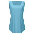 thumbnail image 4 of HUANBAI Women's Square Neck Shirt With Vest Design Cotton Tank Top, 4 of 5