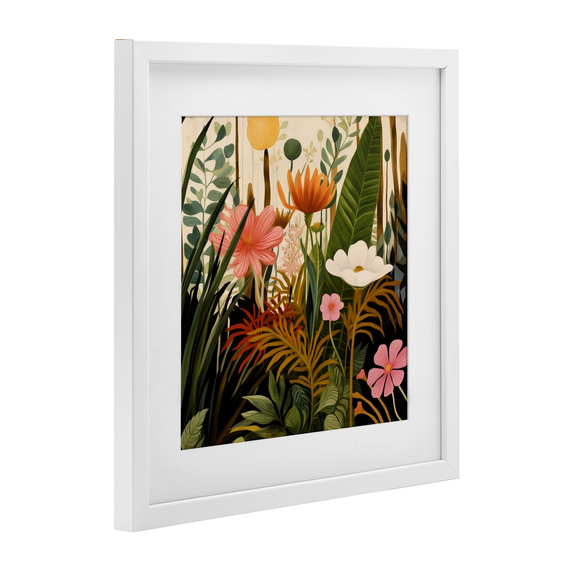 Stupell Industries Botanical Embrace in the Jungle White Framed Print Under Glass, design by Lazar Studio