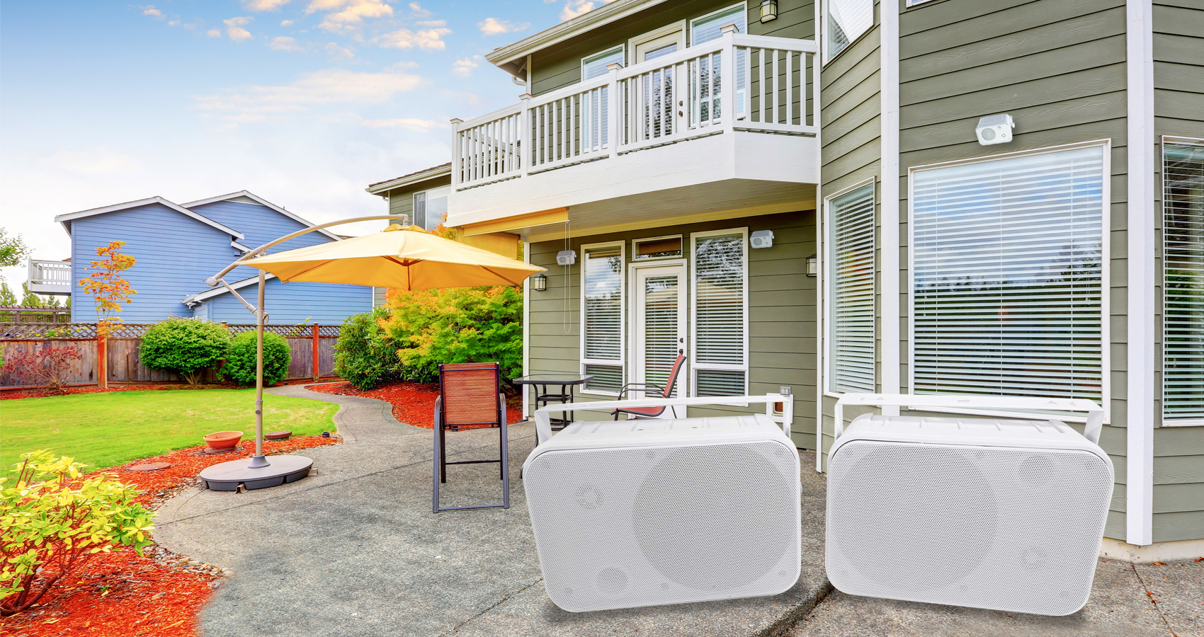 4) Rockville HP65S 6.5" 500w Outdoor Patio Backyard Speakers w/Waterproof Covers