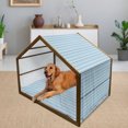 thumbnail image 2 of Harbour Stripe Pet House, Brushstroke Lines Backdrop in Several Tones Modern Minimalist Design, Outdoor & Indoor Portable Dog Kennel with Pillow and Cover, 5 Sizes, Royal Blue Seafoam, by Ambesonne, 2 of 4