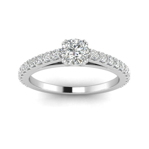 3/4ctw Diamond Engagement Ring in 10k White Gold (G-H, I2-I3)