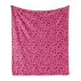 thumbnail image 1 of Geometric Soft Flannel Fleece Throw Blanket, Modern Feminine Pattern with Irregular Rounds, Cozy Plush for Indoor and Outdoor Use, 50" x 70", Raspberry Pink, by Ambesonne, 1 of 5