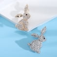 thumbnail image 3 of Hyasfey Creative Bunny Shape Brooch Shining Rhinestones Inlaid Animal Pin Dress Coat Shawl Lapel Badge Outfit Accessories Jewelry Gift, 3 of 8