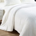 thumbnail image 4 of Home Soft Things Plain Faux Fur & Sherpa Backing Blanket-Bright White-86''x92'', 4 of 8