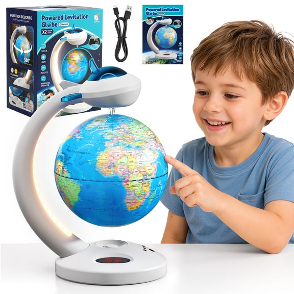 Globe for Kids Ages 4-8, 8” Interactive World Globe with Knowledge Mode or QA Mode, Classroom Bilingual Learning & Educational Stem Toys Birthday Gift
