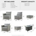 thumbnail image 2 of XIZZI 10 Pieces Outdoor Conversation Set Wicker Patio Furniture Set with Fire Pit Table,Grey, 2 of 11