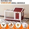 thumbnail image 4 of Weatherproof 2-Story Wooden Rabbit Hutch – Leak-Proof & Easy-Clean Small Animal Cage with Metal Ramp & Removable Roof – Indoor/Outdoor Habitat for Rabbits, Guinea Pigs & Chickens, 4 of 7
