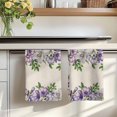 thumbnail image 7 of Purple Flowers Kitchen Towels Set of 1, Spring Leaves Floral Plants Beige Absorbent Dish Towels for Kitchen, Microfiber Hand Towel, Quick Drying Tea Towel for Cleaning Decorative Dishcloths, 7 of 7