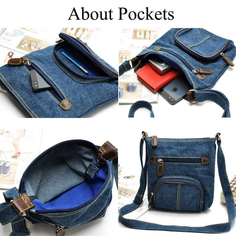 Women Casual Shoulder Denim Bag Adjustable Shoulder Strap