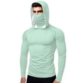thumbnail image 2 of Unisex Long Sleeve Sun Protection Hooded Top with Face Mask - UPF Ice Silk Fabric for Outdoor Activities, 2 of 9