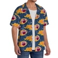 thumbnail image 4 of Honeii 's Burning Rugby Balls for men's short-sleeved button-up collared shirt featuring a pocket, perfect for beach vacations, and travel adventures., 4 of 5