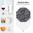 thumbnail image 5 of Leather Coasters with Heat-resistant for Drinks, Geometric Labyrinth Patterns -标题2 Octagon, 5 of 5