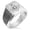 Silver, variant on Stainless Steel Freemasons Masonic Compass Needle Stripe Pattern Biker Style Polished Ring