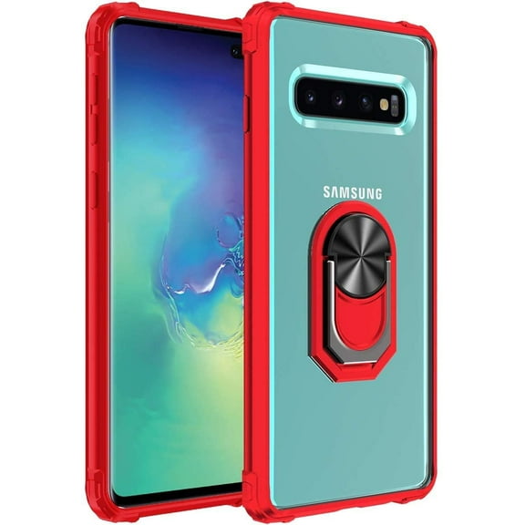 Samsung Galaxy S10 Case, [ Military Grade ] 15ft. Drop Tested Protective Case | Kickstand | Compatible with Samsung Galaxy S10 -Red