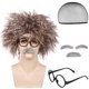 thumbnail image 1 of Set de pelucas para cosplay Mad Scientist Brown con gafas y bigote, 1 of 3