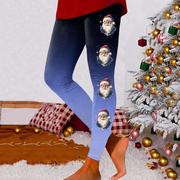 MKLEKYY Leggings de yoga para mujer, leggings para entrenamiento, leggings con estampado navideño, pantalones con bloques de color, leggings suaves y elásticos. 464
