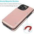 thumbnail image 3 of Apple iPhone 15 Pro Case, iPhone 15 Pro Wallet Case, PU Leather ID Cash Credit Card Holder Slots Magnetic Closure Kickstand Flip Slim Cover for iPhone 15 Pro 6.1" [Rose Gold], 3 of 7
