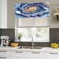 thumbnail image 4 of Purple Abstract Art Curtain Valances for Windows, Kitchen Valance Window Treatments Panel 2 Pack, Colorful Modern Art Rod Pocket Short Curtains for Bathroom Bedroom 54 x 18 Inch, 4 of 8