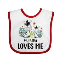 Inktastic Zebra My Baba Loves Me Boys or Girls Baby Bib