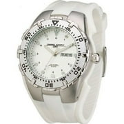 JG5300-11 Men's Watch - Round White Dial White Band Stainless Accents