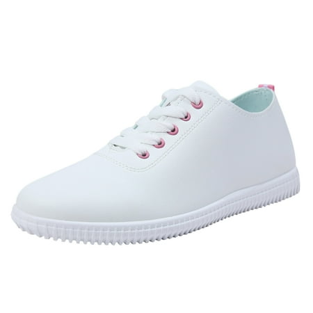

SEMIMAY Women Casual Shoes Fashion Simple Solid Color Comfortable Flat Non Slip Light Sole Casual Shoes