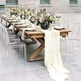 thumbnail image 3 of 2X Camino de Mesa de 27X118 Pulgadas Boda Romántica Decoración de Mesa de Fiesta Nupcial Transparente Decoraciones de Ducha Beige-Blanco, 3 of 5