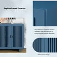 thumbnail image 4 of EUROCO 60" Modern Sideboard Storage Buffet Cabinet, Superior Storage Space Sideboard with 4 Hollow Designed Doors and 2 Adjustable Shelves for Living Room and Dining Room, Navy Blue, 4 of 8
