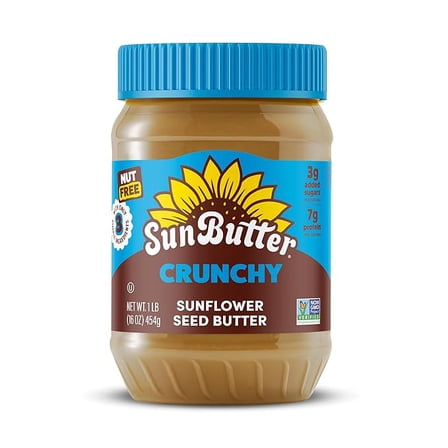1x SunButter Crunch Sunflower Seed Butter, 16 oz Nut-Free Spread with 7g Plant-Based Protein, Roasted Rich & Savory Flavor, Smooth Texture | Vegan, Kosher & Non-GMO