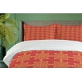 thumbnail image 4 of Ambesonne Christmas Duvet Cover Sets, Geometric Snowflake Forms, 2-King, Dark Salmon Mustard, 4 of 7