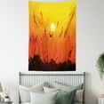 thumbnail image 4 of Flying Birds Decor Tapestry, Bulrushes Against Sunlight Over Sky at Sunset Flying Bird Wildlife Image, Wall Hanging for Bedroom Living Room Dorm Decor, 40W X 60L Inches, Yellow Red, by Ambesonne, 4 of 5