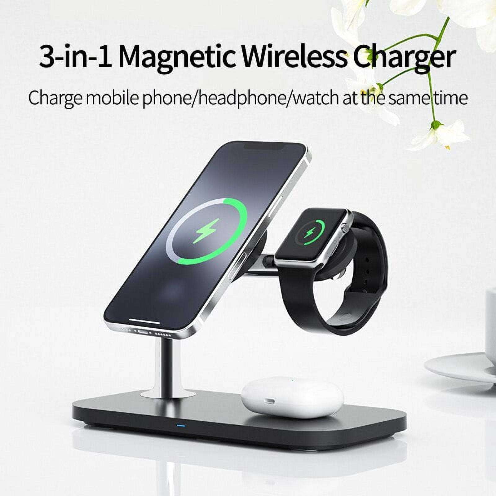 30W 3 in 1 Magnetic Wireless Charger Stand For iPhone 13 12 Pro Max Apple Watch Macsafe  Fast Charging for Airpods iWatch 7 6