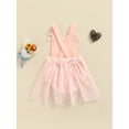 thumbnail image 4 of Newborn Baby Girl Bodysuit Mesh Dress Sleeveless Letter Print Square Collar Romper Dress, 4 of 9