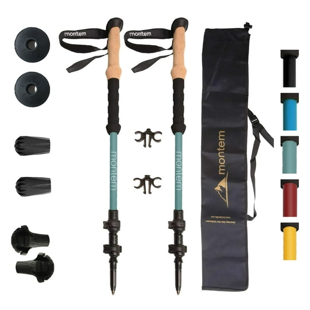 Bastones de trekking Montem ultraligeros 100% fibra de carbono (2 bastones)