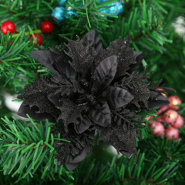 Adornos navideños, corona de ratán con flores doradas y rosas, flores decorativas, decoración de flores navideñas, suministros para árboles de Navidad DIY