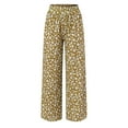 thumbnail image 4 of Baqcunre Wide Leg Pants Woman Spring and Summer Women's Small Flower Loose Casual Waist Wide Leg Trousers Womens Fashion Women's Pants Pants for Women Womens Clothes Khaki XXL, 4 of 5